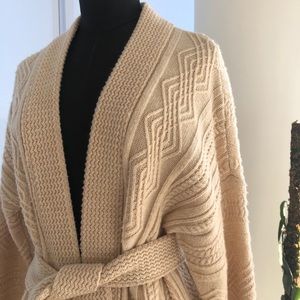 Beautiful Cream Knit Cardigan with Belt